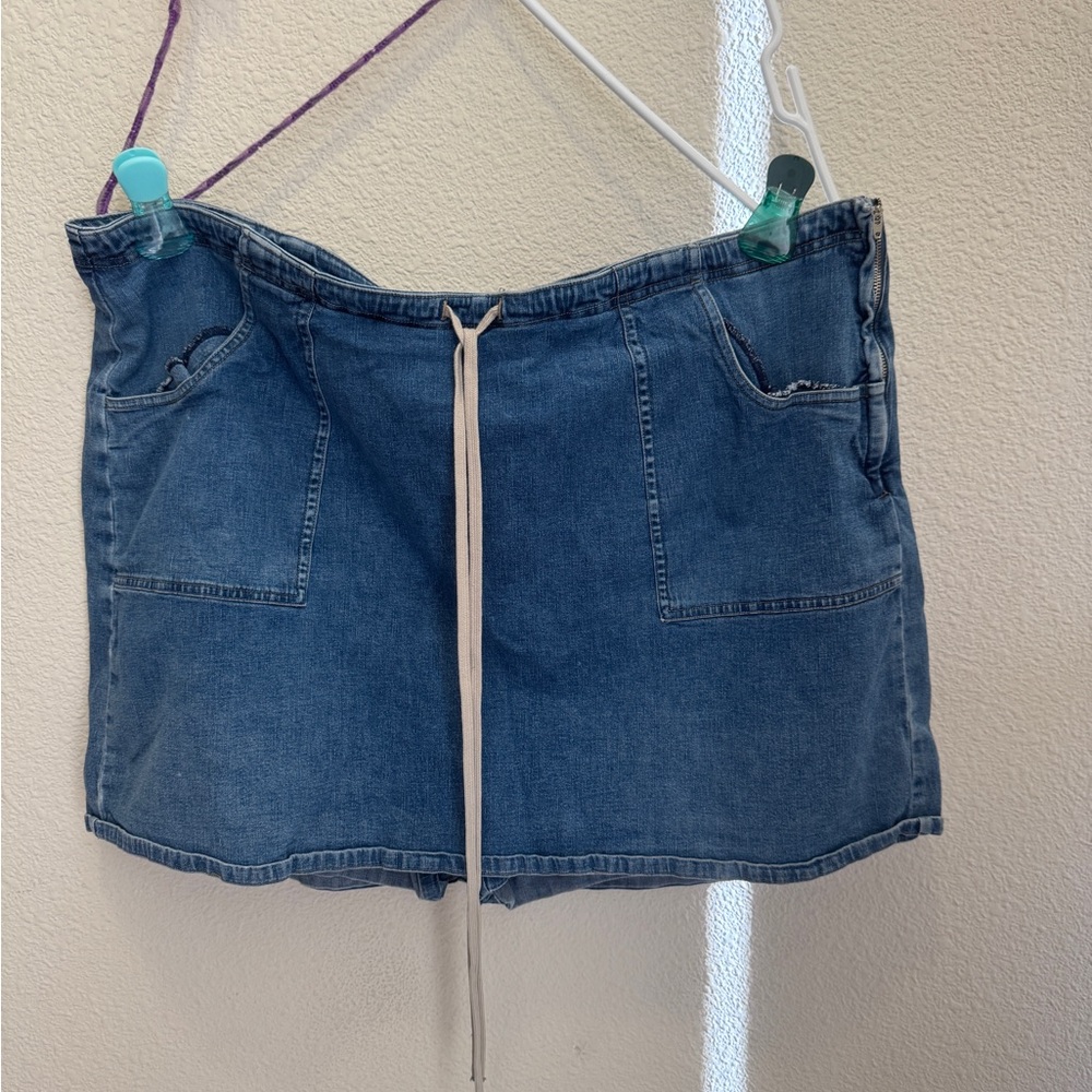Cherokee Jean Mini Skirt Tie Front Casual